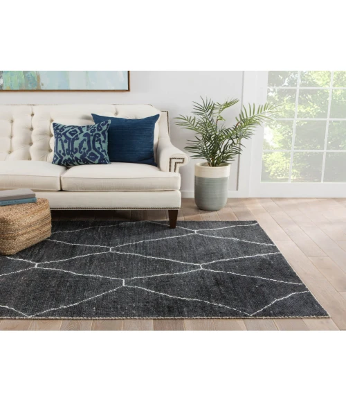 Jaipur Living Carmine Handmade Geometric Dark Gray/ Blue Area Rug (9'X13')