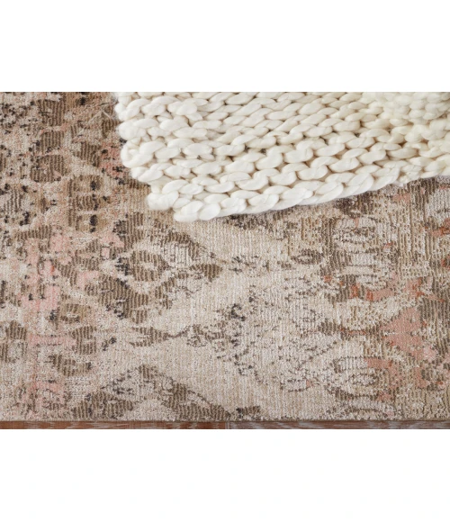 Nikki Chu by Jaipur Living Asani Ikat Tan/ Light Pink Runner Rug (2'6"X8')