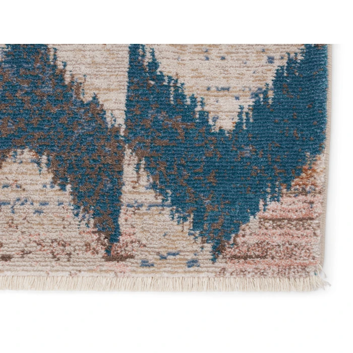 Nikki Chu by Jaipur Living Zevi Chevron Blue/ Beige Area Rug (9'6"X12'7")