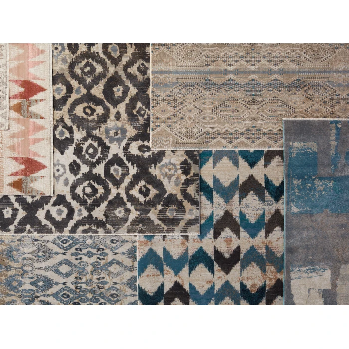 Nikki Chu by Jaipur Living Zevi Chevron Blue/ Beige Area Rug (9'6"X12'7")