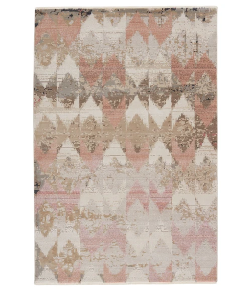 Nikki Chu by Jaipur Living Zevi Chevron Beige/ Light Pink Area Rug (9'6"X12'7")