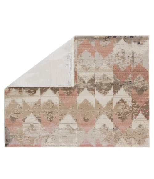 Nikki Chu by Jaipur Living Zevi Chevron Beige/ Light Pink Area Rug (9'6"X12'7")