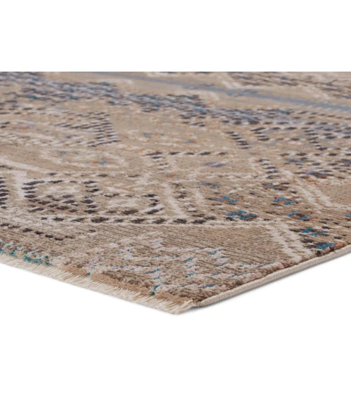 Nikki Chu by Jaipur Living Tamari Tribal Tan/ Blue Runner Rug (2'6"X8')