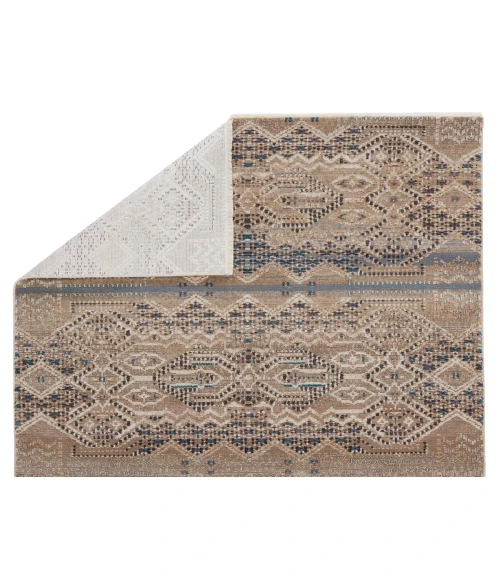 Nikki Chu by Jaipur Living Tamari Tribal Tan/ Blue Runner Rug (2'6"X8')