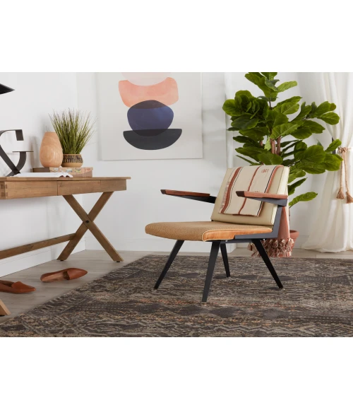 Nikki Chu by Jaipur Living Tamari Tribal Black/ Light Pink Runner Rug (2'6"X8')