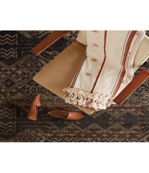 Nikki Chu by Jaipur Living Tamari Tribal Black/ Light Pink Runner Rug (2'6"X8')