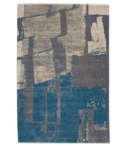 Nikki Chu by Jaipur Living Lehana Abstract Blue/ Gray Area Rug (9'6"X12'7")