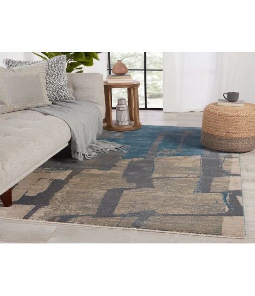 Nikki Chu by Jaipur Living Lehana Abstract Blue/ Gray Area Rug (9'6"X12'7")