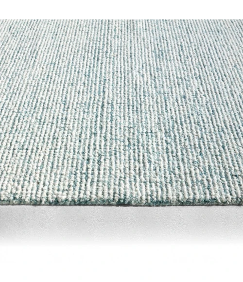 Label J Korvain SBL02 Tufted Solid Blue/Ivory Area Rug (7'9"X9'9")