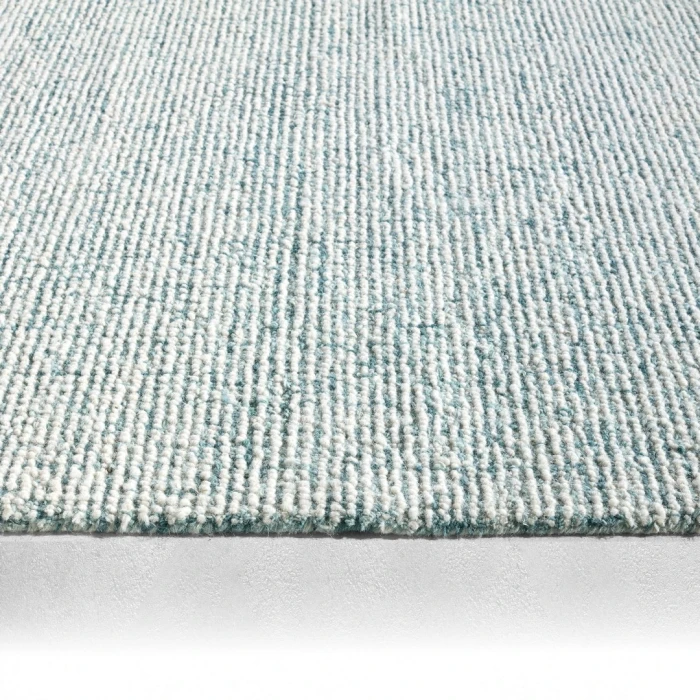 Label J Korvain SBL02 Tufted Solid Blue/Ivory Area Rug (18" Swatch)