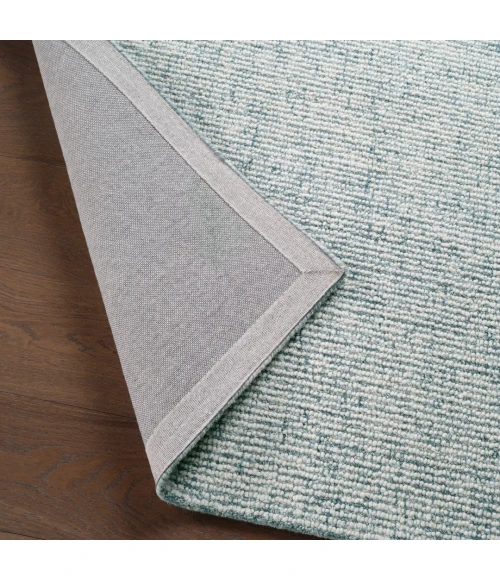Label J Korvain SBL02 Tufted Solid Blue/Ivory Area Rug (7'9"X9'9")