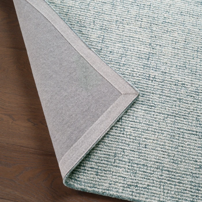 Label J Korvain SBL02 Tufted Solid Blue/Ivory Area Rug (18" Swatch)