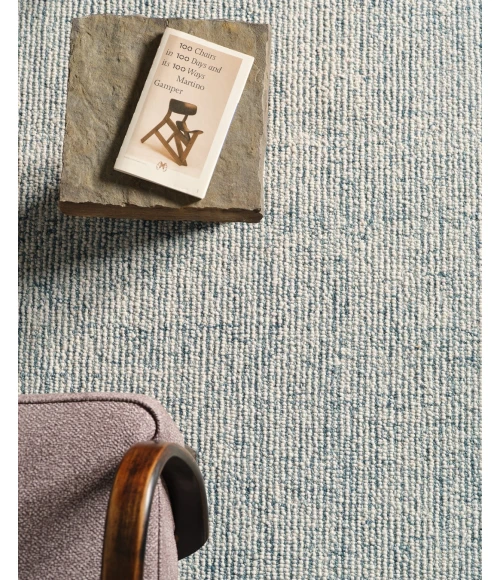 Label J Korvain SBL02 Tufted Solid Blue/Ivory Area Rug (7'9"X9'9")