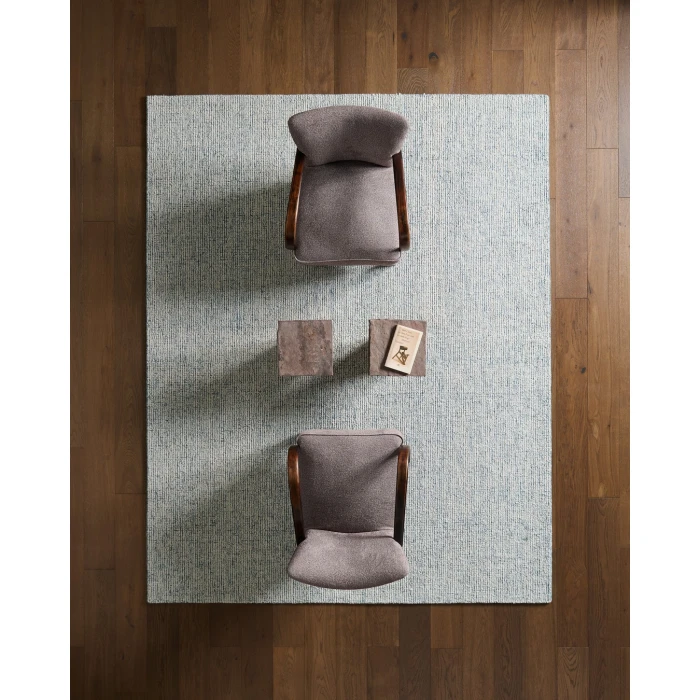 Label J Korvain SBL02 Tufted Solid Blue/Ivory Area Rug (18" Swatch)