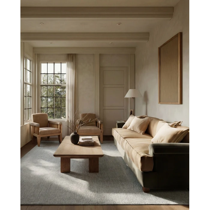 Label J Korvain SBL03 Tufted Solid Gray/Ivory Area Rug (6'X9')