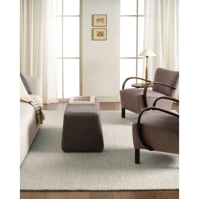 Label J Korvain SBL03 Tufted Solid Gray/Ivory Area Rug (6'X9')