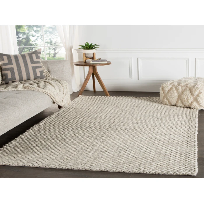 Jaipur Living Alta Handmade Solid Gray/ White Area Rug (8'X10')
