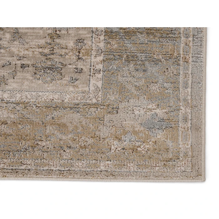 Vibe by Jaipur Living Tajsa Medallion Gray/ Gold Runner Rug (2'2"X8')