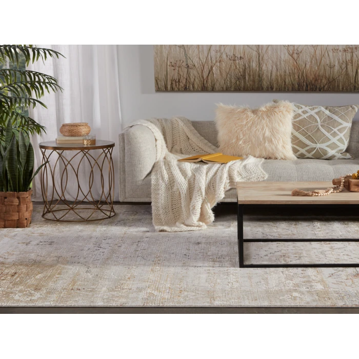 Vibe by Jaipur Living Tajsa Medallion Gray/ Gold Runner Rug (2'2"X8')