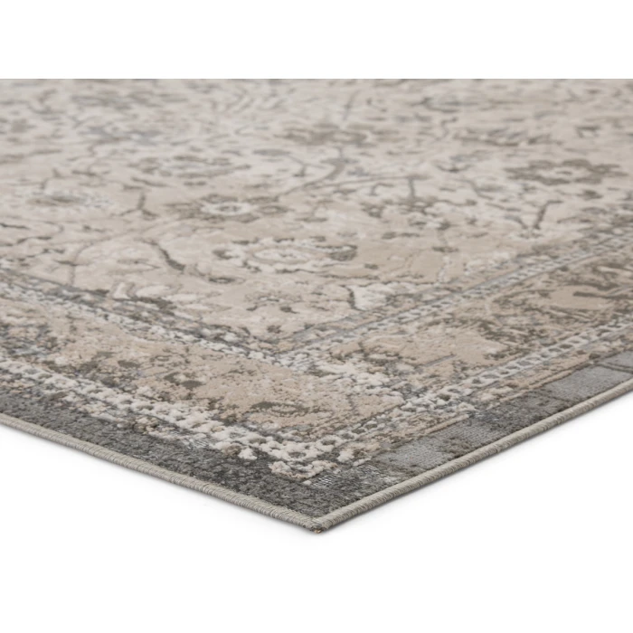 Vibe by Jaipur Living Odel Oriental Gray/ White Area Rug (6'7"X9'6")