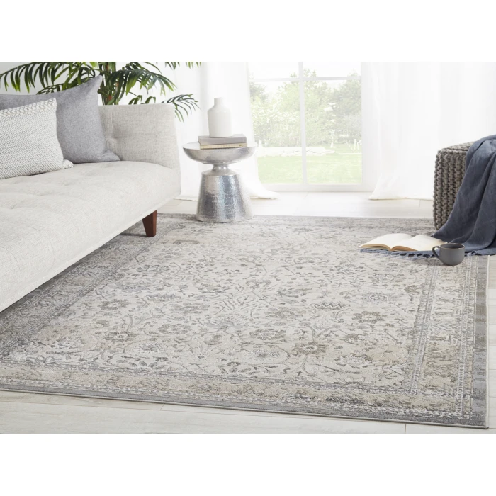 Vibe by Jaipur Living Odel Oriental Gray/ White Area Rug (6'7"X9'6")
