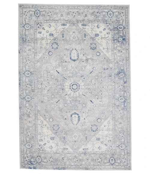 Vibe by Jaipur Living Dianella Medallion Light Gray/ Dark Blue Runner Rug (3'X8')