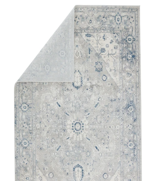 Vibe by Jaipur Living Dianella Medallion Light Gray/ Dark Blue Runner Rug (3'X8')