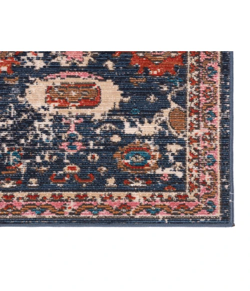 Vibe by Jaipur Living Azura Indoor/ Outdoor Oriental Dark Blue/ Pink Area Rug (9'6"X12'7")
