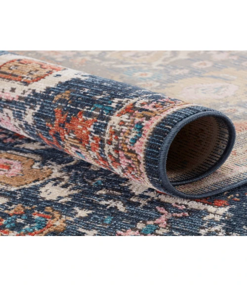 Vibe by Jaipur Living Azura Indoor/ Outdoor Oriental Dark Blue/ Pink Area Rug (9'6"X12'7")