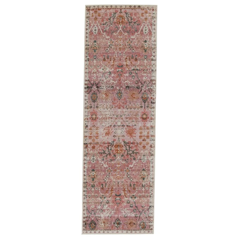 Vibe by Jaipur Living Elva Indoor/ Outdoor Oriental Pink Runner Rug (2'6"X8')