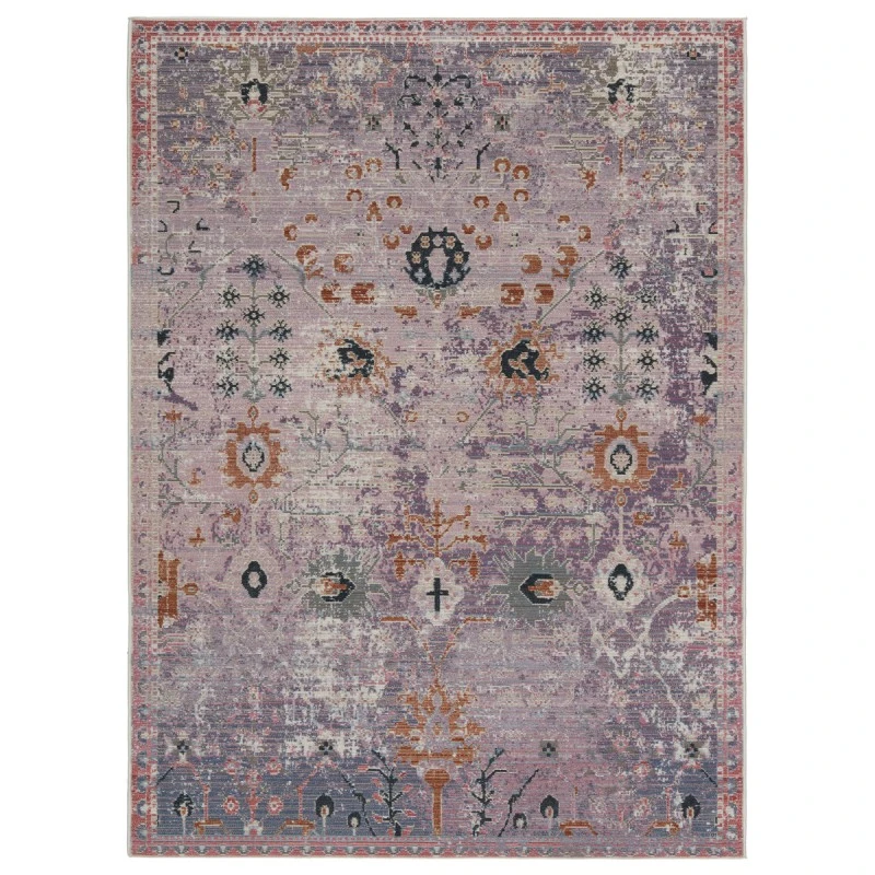 Vibe by Jaipur Living Elva Indoor/ Outdoor Oriental Purple/ Gold Area Rug (9'6"X12'7")