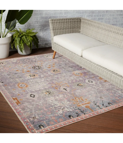 Vibe by Jaipur Living Elva Indoor/ Outdoor Oriental Purple/ Gold Area Rug (2'6"X4')