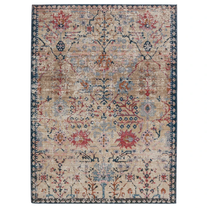 Vibe by Jaipur Living Elva Indoor/ Outdoor Oriental Tan/ Blue Area Rug (2'6"X4')