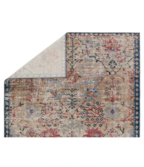 Vibe by Jaipur Living Elva Indoor/ Outdoor Oriental Tan/ Blue Area Rug (4'X5'7")