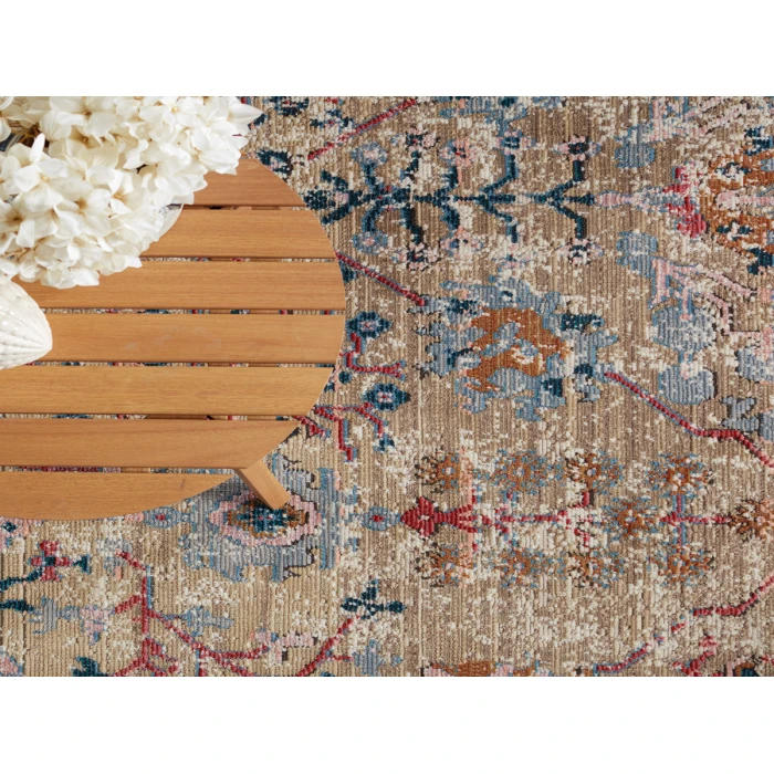 Vibe by Jaipur Living Elva Indoor/ Outdoor Oriental Tan/ Blue Area Rug (2'6"X4')