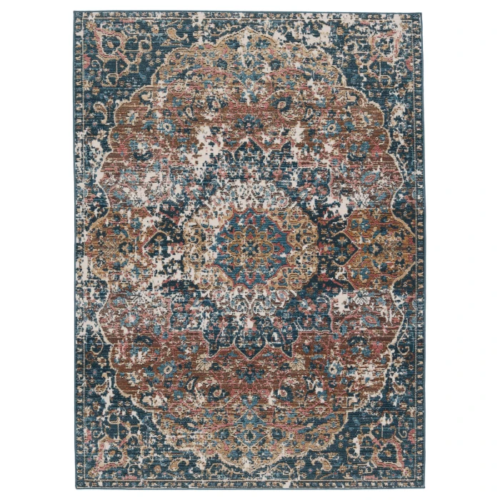 Vibe By Jaipur Living Akela Indoor/ Outdoor Medallion Dark Blue/ Multicolor Area Rug 2'6"X4'