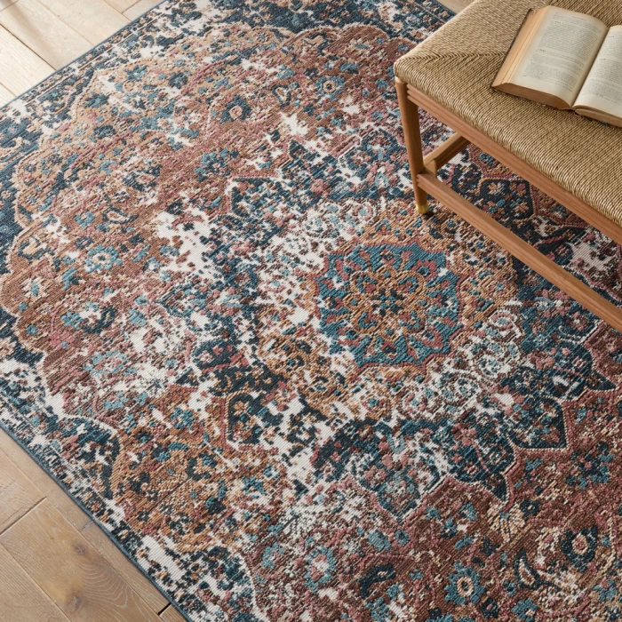 Vibe By Jaipur Living Akela Indoor/ Outdoor Medallion Dark Blue/ Multicolor Area Rug 2'6"X4'