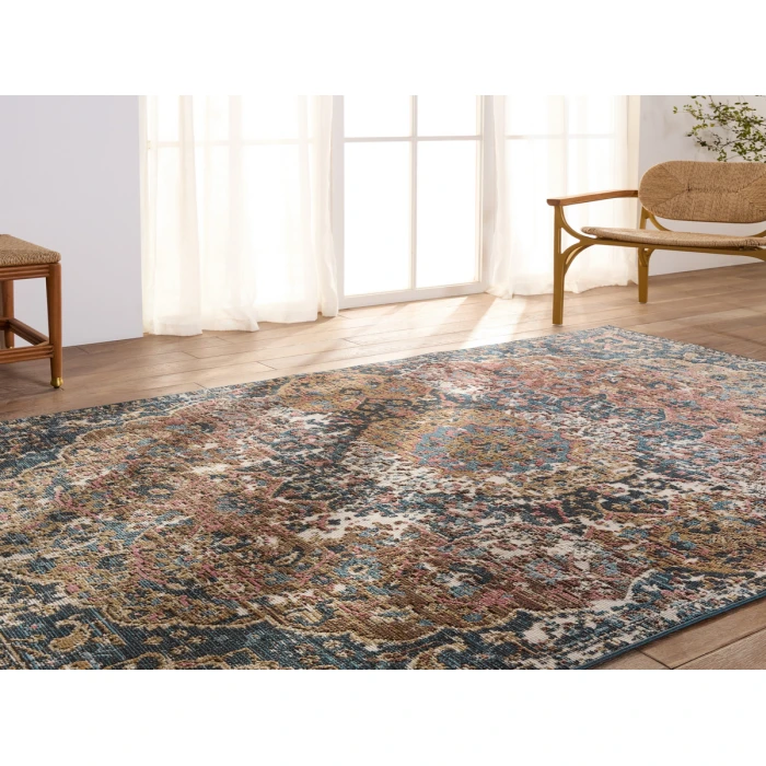Vibe By Jaipur Living Akela Indoor/ Outdoor Medallion Dark Blue/ Multicolor Area Rug 2'6"X4'