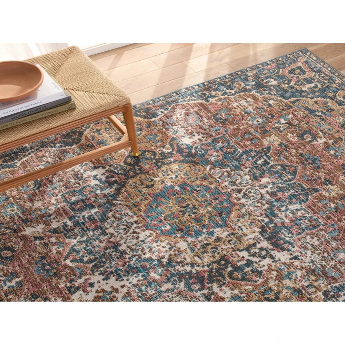 Vibe By Jaipur Living Akela Indoor/ Outdoor Medallion Dark Blue/ Multicolor Area Rug 2'6"X4'