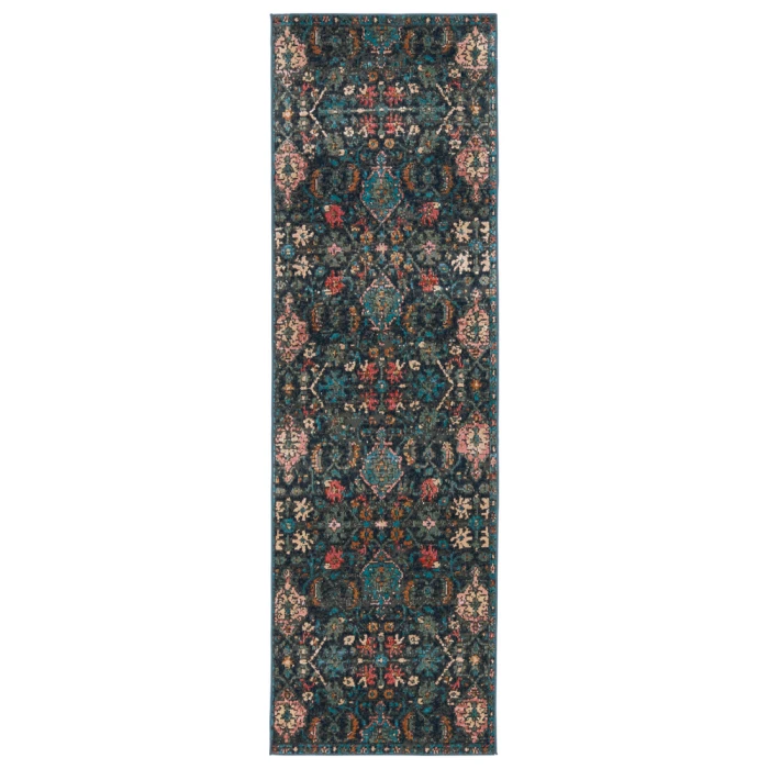 Vibe By Jaipur Living Lisana Indoor/ Outdoor Trellis Dark Blue/ Multicolor Runner Rug 2'6"X8'