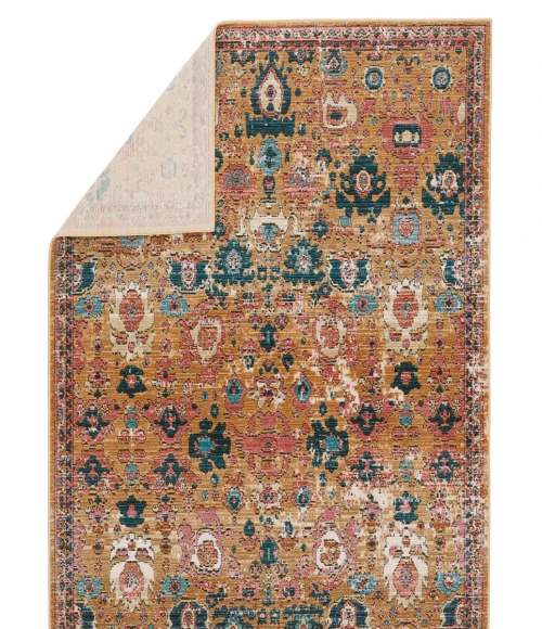 Vibe By Jaipur Living Azura Indoor/ Outdoor Medallion Pink/ Gold Area Rug 9'6"X12'7"