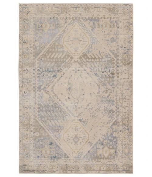 Vibe by Jaipur Living Rush Indoor/Outdoor Medallion Light Gray/ Blue Area Rug 5'X7'3"
