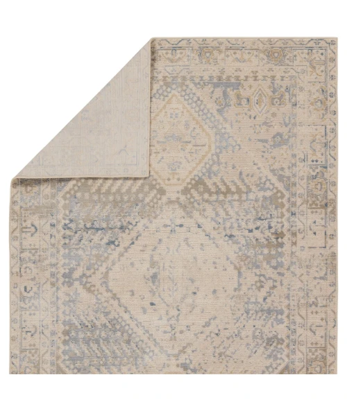 Vibe by Jaipur Living Rush Indoor/Outdoor Medallion Light Gray/ Blue Area Rug 5'X7'3"