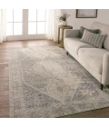 Vibe by Jaipur Living Rush Indoor/Outdoor Medallion Light Gray/ Blue Area Rug 5'X7'3"