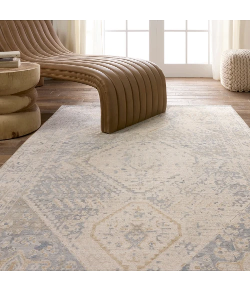 Vibe by Jaipur Living Rush Indoor/Outdoor Medallion Light Gray/ Blue Area Rug 5'X7'3"