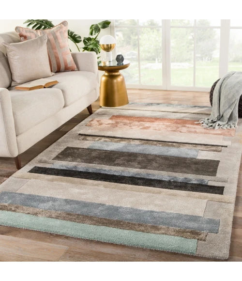 Jaipur Living Parallel Handmade Geometric Gray/ Pink Area Rug (2'X3')