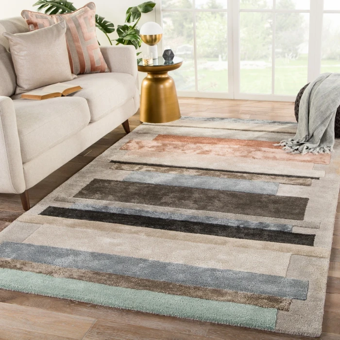 Jaipur Living Parallel Handmade Geometric Gray/ Pink Area Rug (2'X3')