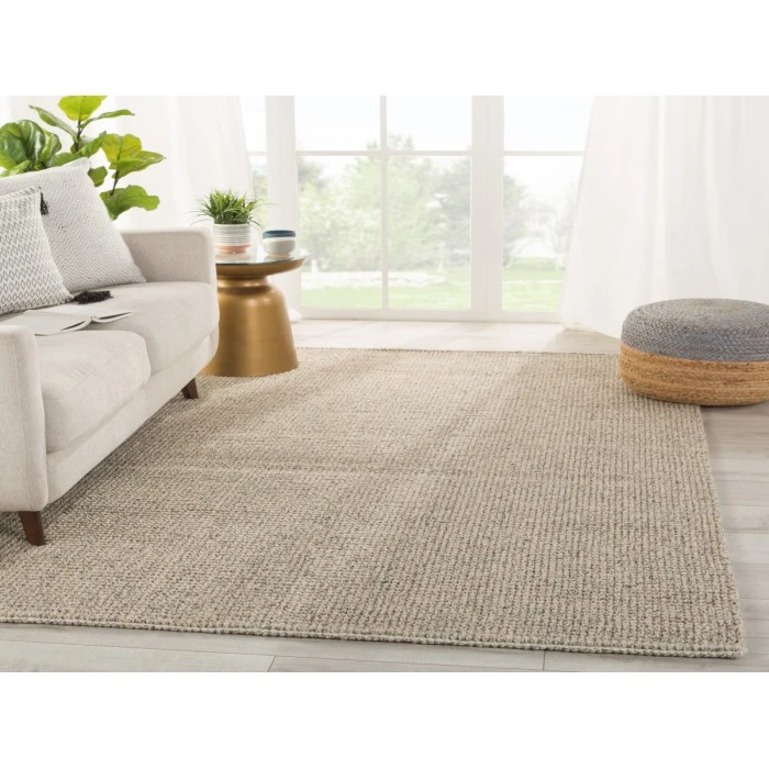 Jaipur Living Chael Natural Solid Gray/ Beige Area Rug (2'X3')