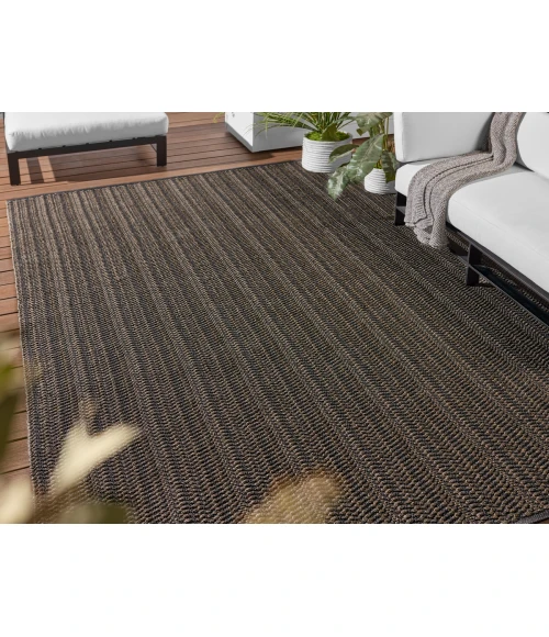 Jaipur Living Elmas Handmade Indoor/Outdoor Striped Gray/Charcoal Area Rug 2'X3'