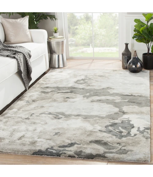 Jaipur Living Glacier Handmade Abstract Gray/ Silver Runner Rug (2'6"X8')